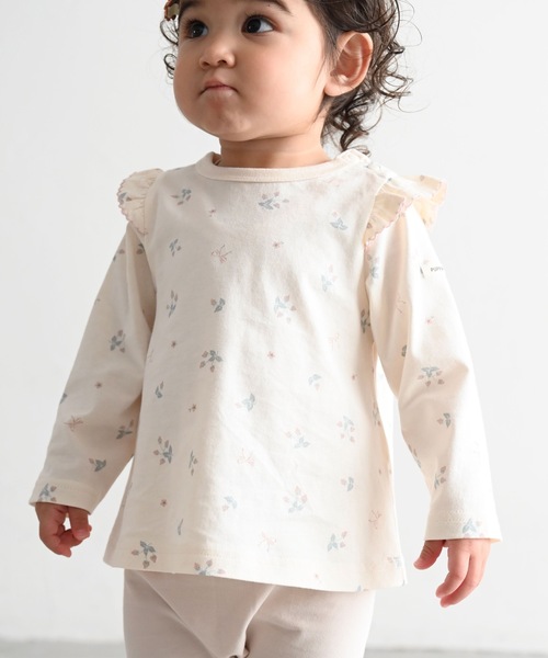 PUPPAPUPO(プッパプーポ)の「肩フリル 長袖 Tシャツ(Tシャツ/カットソー・キッズ・ベージュ/ホワイト系その他/ホワイト系その他2/アイボリー/ピンク系その他/ベビーピンク/オートミール/ホワイト系その他5/ホワイト系その他4/ホワイト系その他3・130/120/110/100/90/80)」の20枚目の写真