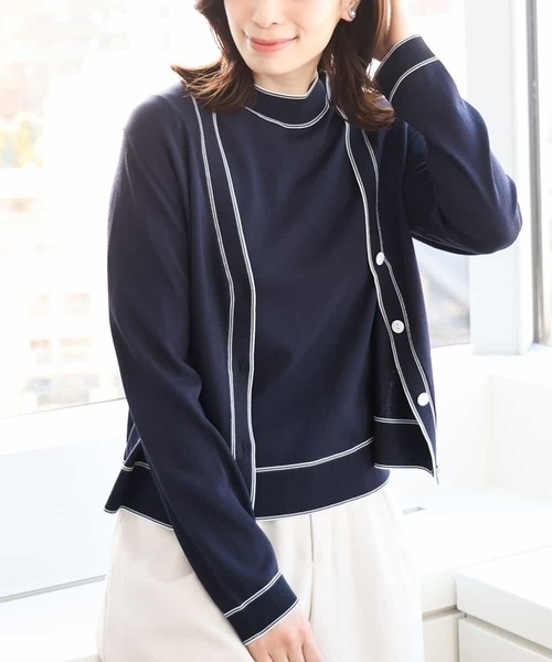 【選べるサイズ/洗える/WEB限定】配色ラインデザインアンサンブル 配色ラインデザインアンサンブル/洗える/WEB限定サイズあり