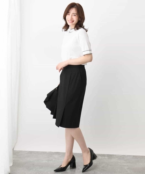 OFUON le MK(オフオンルエムケー)の「配色ラインデザインアンサンブル/洗える/WEB限定サイズあり(アンサンブル・レディース・ライトブルー/ホワイト/イエロー/ネイビー・38/36)」の10枚目の写真
