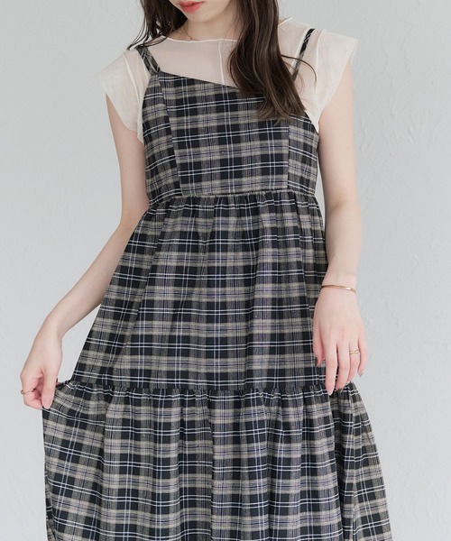 raffime（ラフィミー）の「アシメティアードロングキャミワンピース（ワンピース・レディース・アイボリー/ブラック/ライトブラウン/ブラック系その他・フリー）」の3枚目の写真