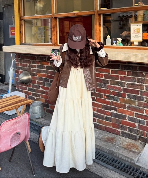 raffime（ラフィミー）の「アシメティアードロングキャミワンピース（ワンピース・レディース・アイボリー/ブラック/ライトブラウン/ブラック系その他・フリー）」の16枚目の写真