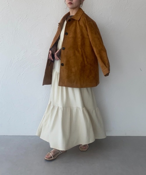 raffime（ラフィミー）の「アシメティアードロングキャミワンピース（ワンピース・レディース・アイボリー/ブラック/ライトブラウン/ブラック系その他・フリー）」の21枚目の写真