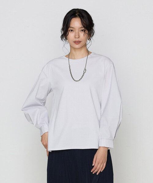 Gabardine K.T（ギャバジンケーティー）の「ポンチ 袖パフカットソー（Tシャツ/カットソー・レディース・ブラック・9号/11号）」の3枚目の写真