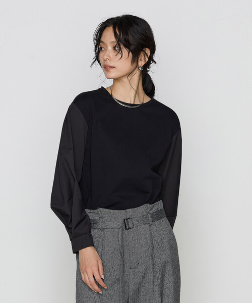 Gabardine K.T（ギャバジンケーティー）の「ポンチ 袖パフカットソー（Tシャツ/カットソー・レディース・ブラック・9号/11号）」の9枚目の写真