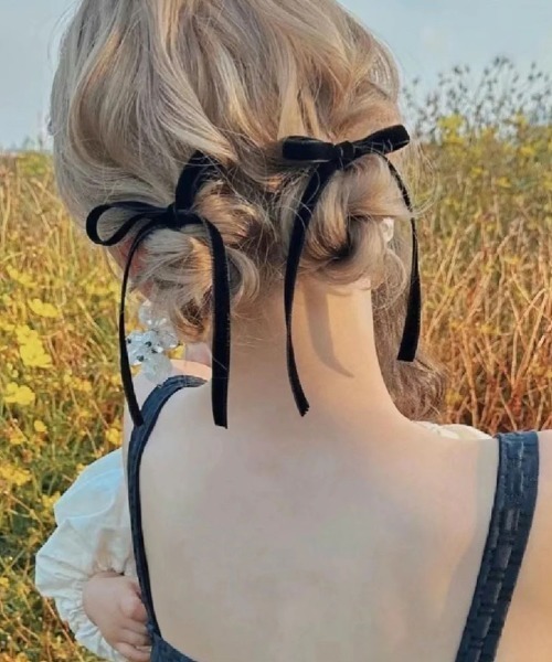 pyornim(ピョルニム)の【2個セット】リボンヘアクリップ1(ヘアピン)
