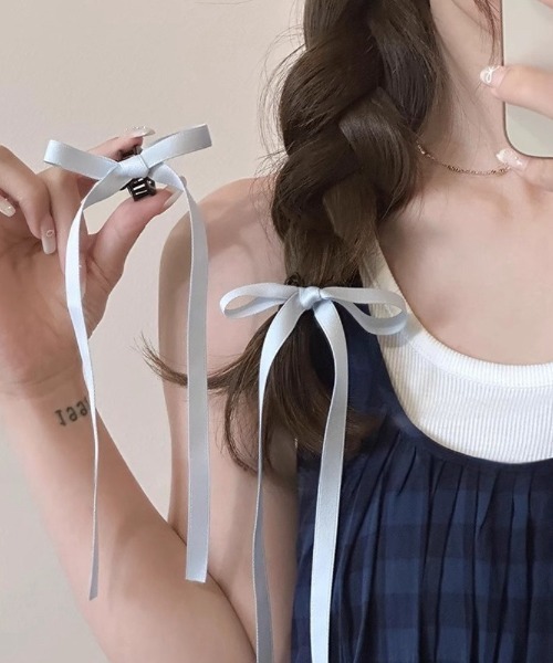 SHEPP(シープ)の「【お気に入り登録13000人突破】【2個セット】リボンヘアクリップ1(ヘアピン・レディース・ホワイト/ブラック/ピンク/ブルー/その他1/その他2・F)」の4枚目の写真