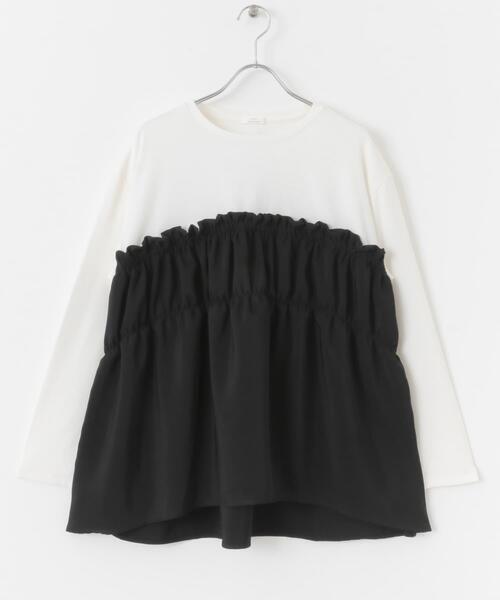 ITEMS URBANRESEARCH（アイテムズ アーバンリサーチ）の「ドッキングロングTシャツ（Tシャツ/カットソー・レディース・モカ/ホワイト/チャコールグレー・FREE）」の20枚目の写真