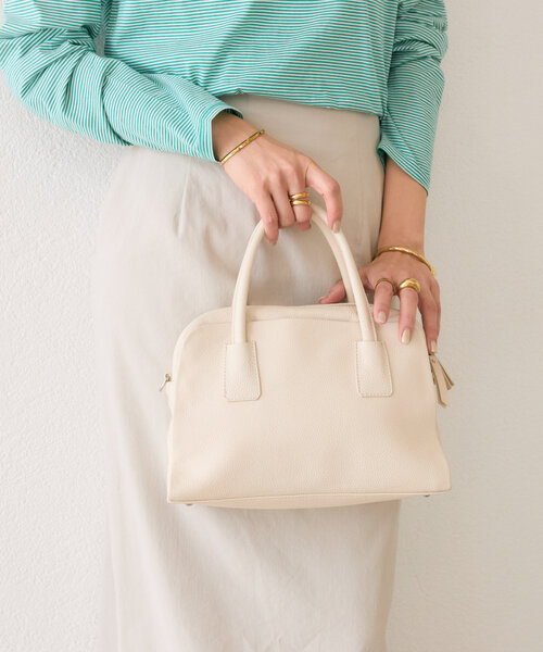 RIVE DROITE（リヴドロワ）の「【キレイめにもカジュアルにも】レザーボストン（ボストンバッグ・レディース・ブラック/アイボリー/ブラック系その他2/ダークブラウン/キャメル・FREE）」の6枚目の写真