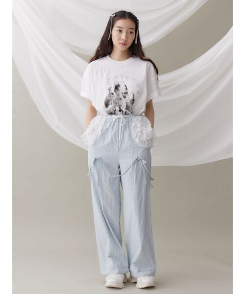 merry jenny（メリージェニー）の「fluffy rabbit tee / フラッフィーtee（Tシャツ/カットソー・レディース・オフホワイト/ベージュ/ピンク・FREE）」の9枚目の写真