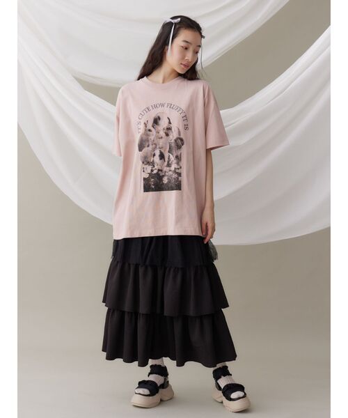merry jenny（メリージェニー）の「fluffy rabbit tee / フラッフィーtee（Tシャツ/カットソー・レディース・オフホワイト/ベージュ/ピンク・FREE）」の12枚目の写真