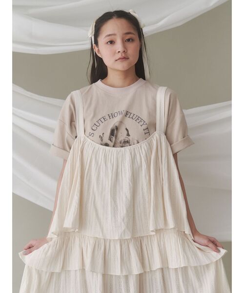 merry jenny（メリージェニー）の「fluffy rabbit tee / フラッフィーtee（Tシャツ/カットソー・レディース・オフホワイト/ベージュ/ピンク・FREE）」の16枚目の写真