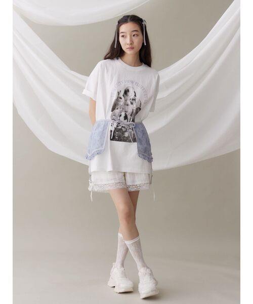 merry jenny（メリージェニー）の「fluffy rabbit tee / フラッフィーtee（Tシャツ/カットソー・レディース・オフホワイト/ベージュ/ピンク・FREE）」の20枚目の写真