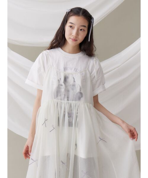 merry jenny（メリージェニー）の「fluffy rabbit tee / フラッフィーtee（Tシャツ/カットソー・レディース・オフホワイト/ベージュ/ピンク・FREE）」の21枚目の写真