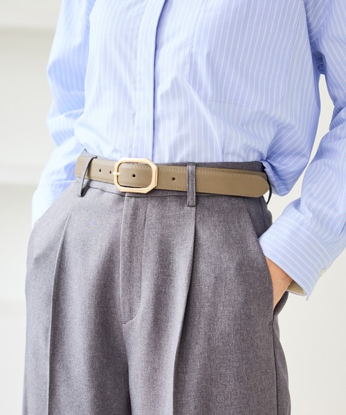 ROPE' PICNIC（ロペピクニック）の「28mmスクエアバックルステッチベルト（ベルト・レディース・ブラック/ブラウン/ベージュ系その他・FREE）」の3枚目の写真