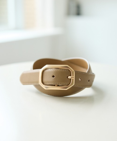 ROPE' PICNIC（ロペピクニック）の「28mmスクエアバックルステッチベルト（ベルト・レディース・ブラック/ブラウン/ベージュ系その他・FREE）」の4枚目の写真
