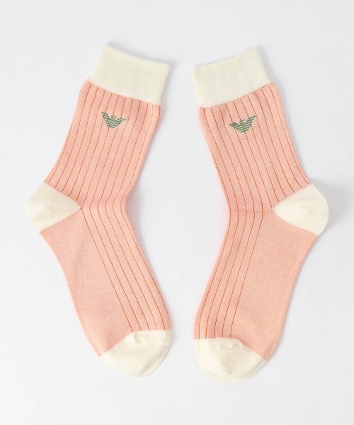 EMPORIO ARMANI（エンポリオアルマーニ）の「EMPORIO ARMANI レディース ワンポイント クルーソックス 03440104（ソックス/靴下・レディース・サンドベージュ/オフホワイト/サックスブルー/ブラック/ブラウン/ダークグレー・23-25cm）」の11枚目の写真