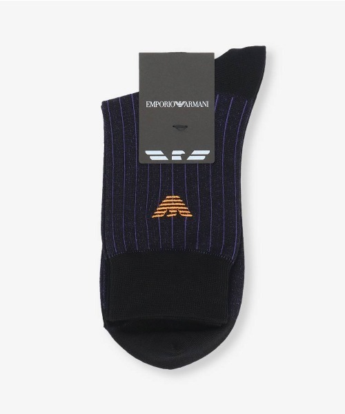 EMPORIO ARMANI（エンポリオアルマーニ）の「EMPORIO ARMANI レディース ワンポイント クルーソックス 03440104（ソックス/靴下・レディース・サンドベージュ/オフホワイト/サックスブルー/ブラック/ブラウン/ダークグレー・23-25cm）」の8枚目の写真
