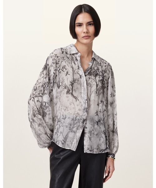 ALLSAINTS(オールセインツ)の「EDDIE PRINTED RELAXED FIT SHIRT | EDDIE プリント リラックス フィット シャツ(シャツ/ブラウス・レディース・ホワイト系その他・8/4/6)」の1枚目の写真