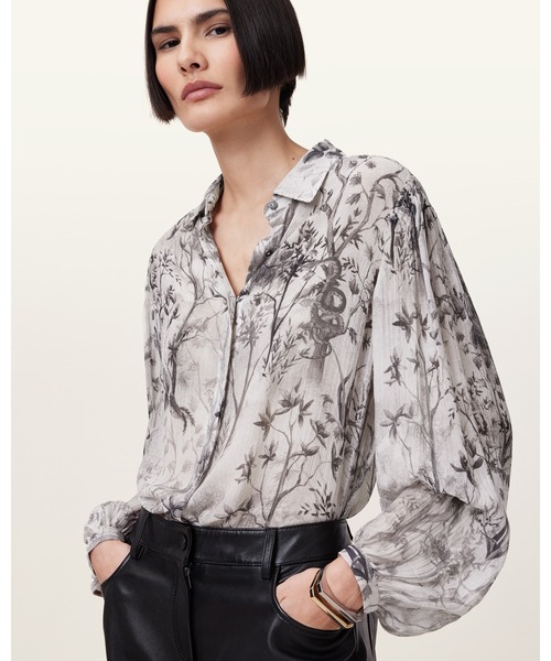 ALLSAINTS(オールセインツ)の「EDDIE PRINTED RELAXED FIT SHIRT | EDDIE プリント リラックス フィット シャツ(シャツ/ブラウス・レディース・ホワイト系その他・8/4/6)」の4枚目の写真
