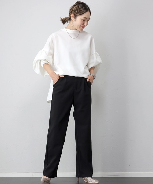 Aletta vita(アレッタビータ)の「フェイクウールタックストレートパンツ(その他パンツ・レディース・ブラック/ライラック/アイボリー・M/L)」の8枚目の写真