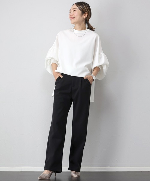 Aletta vita(アレッタビータ)の「フェイクウールタックストレートパンツ(その他パンツ・レディース・ブラック/ライラック/アイボリー・M/L)」の9枚目の写真