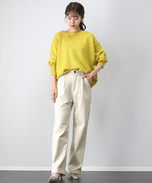 Aletta vita(アレッタビータ)の「フェイクウールタックストレートパンツ(その他パンツ・レディース・ブラック/ライラック/アイボリー・M/L)」の14枚目の写真