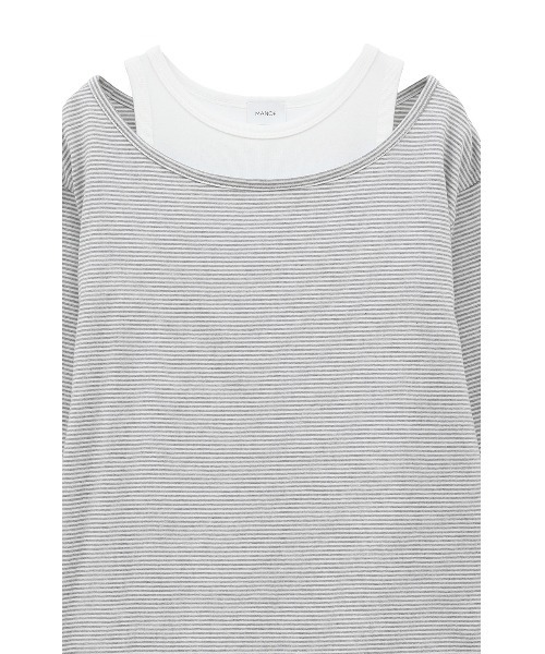 セール】LAYER BORODER CUT TOPS（Tシャツ/カットソー）｜MANOF
