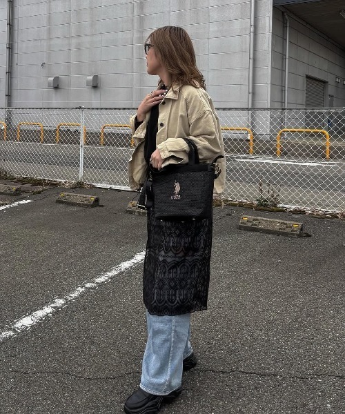 U.S. POLO ASSN.（ユーエスポロアッスン）の「【U.S. POLO ASSN.】 ユーエスポロアッスン　バカンス　トートバッグ　USPA-2702（トートバッグ・レディース・ブラウン/ホワイト/ブラック・FREE）」の11枚目の写真