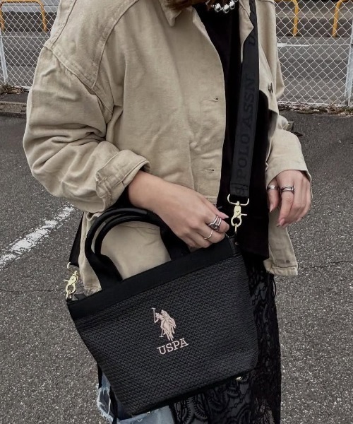 U.S. POLO ASSN.（ユーエスポロアッスン）の「【U.S. POLO ASSN.】 ユーエスポロアッスン　バカンス　トートバッグ　USPA-2702（トートバッグ・レディース・ブラウン/ホワイト/ブラック・FREE）」の12枚目の写真
