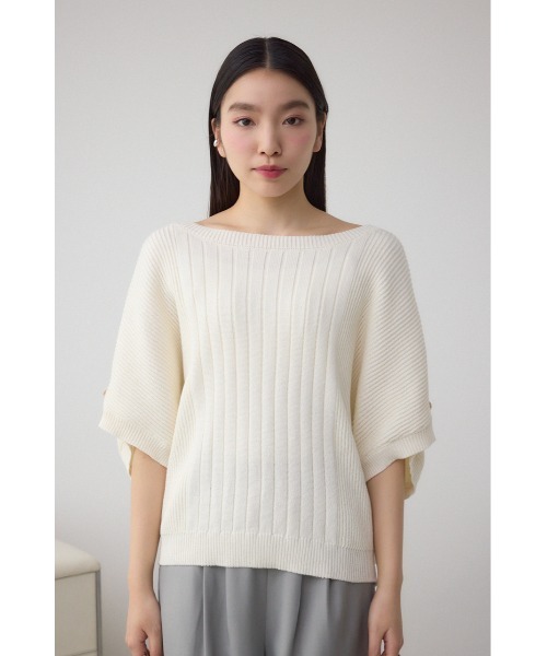 AZUL by moussy（アズールバイマウジー）の「2WAYショルダーボタンニット（ニット/セーター・レディース・アイボリー/ブラック/ブルー/ピンク・FREE）」の8枚目の写真