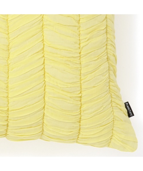 イエロー サテン クッションカバー セール】ソリッドギャザー クッションカバー 450×450 イエロー（B-087