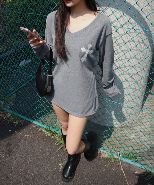 diagramミニワンピース Cross Vneck Mini Dress / クロスVネックミニワンピース
