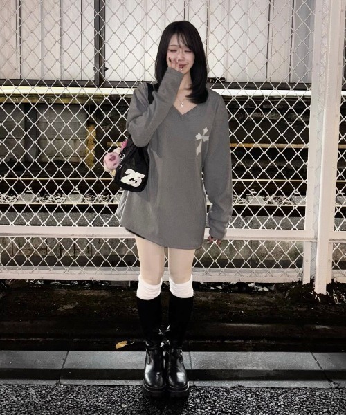 Cross Vneck Mini Dress / クロスVネックミニワンピース（ワンピース