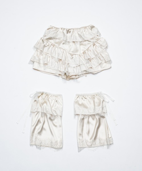 monepine/モネピネ/新品 ホワイト フリル ショーツ&レッグウォーマー monepine パンツ lace frill shorts＆leg warmers/レースフリル