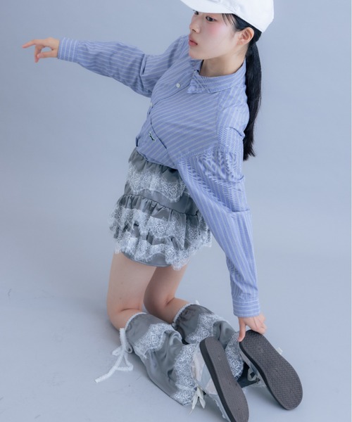 monepine/モネピネ/新品 ホワイト フリル ショーツ&レッグウォーマー monepine パンツ lace frill shorts＆leg warmers/レースフリル