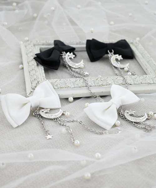 MA＊RS 20周年ピンクミンクシリーズ リボンパールキラキラ2連バレッタ MA＊RS 20周年ピンクミンクシリーズ リボンパールキラキラ2連