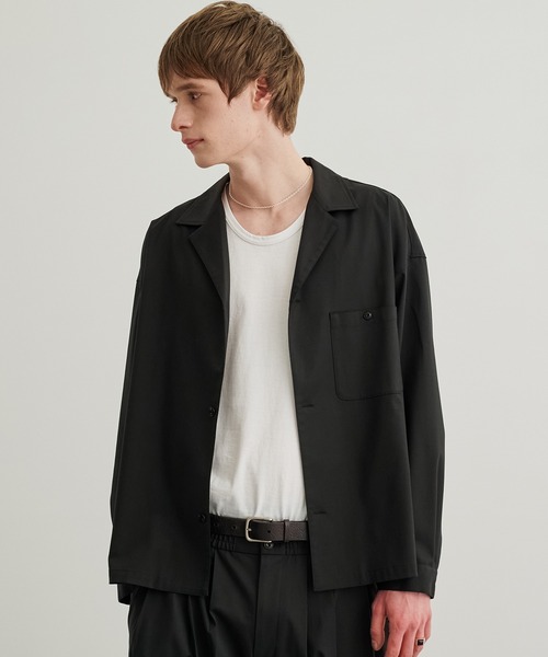 PUBLIC TOKYO（パブリックトウキョウ）の「スムージーリラックスオープンカラーシャツ（シャツ/ブラウス・メンズ・ダークグレー/ブラック/ベージュ/ダークブラウン・1/2）」の17枚目の写真