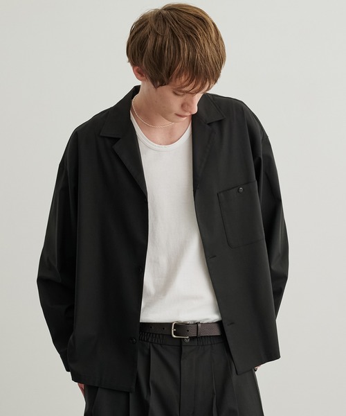 PUBLIC TOKYO（パブリックトウキョウ）の「スムージーリラックスオープンカラーシャツ（シャツ/ブラウス・メンズ・ダークグレー/ブラック/ベージュ/ダークブラウン・1/2）」の18枚目の写真