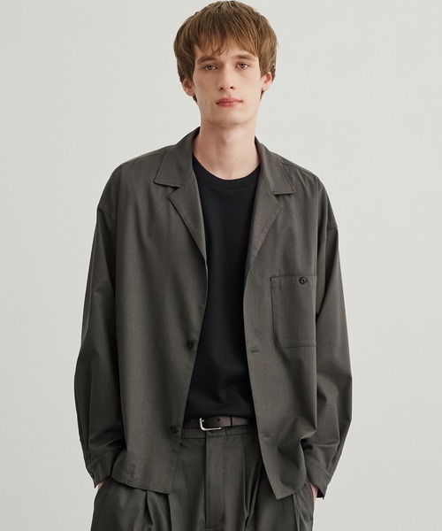 PUBLIC TOKYO（パブリックトウキョウ）の「スムージーリラックスオープンカラーシャツ（シャツ/ブラウス・メンズ・ダークグレー/ブラック/ベージュ/ダークブラウン・1/2）」の22枚目の写真