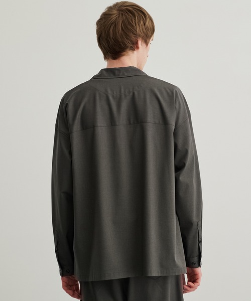 ★超高級　極美品◎パブリックトウキョウ　バンドカラーシャツ　ブラック PUBLIC TOKYO（パブリックトウキョウ）の「ステッチバンドカラー