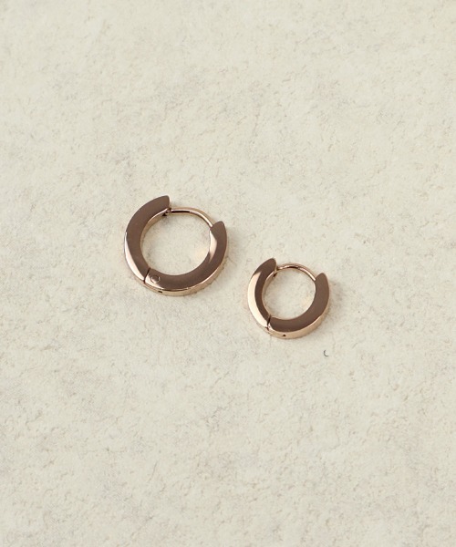 CEMONEMO(セモネモ)の「【金属アレルギー対応】 フラット フープピアス / サージカルステンレス316L(ピアス(両耳用)・レディース・ピンクゴールド/ゴールド/シルバー・9/7)」の15枚目の写真