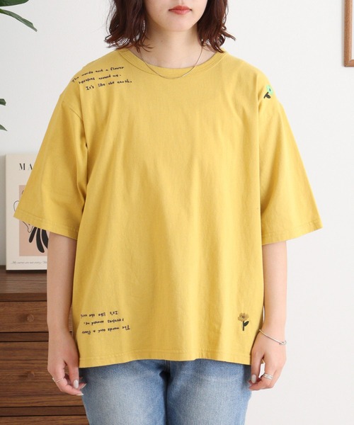 Emago（イマゴ）の「EMAGO くるくる刺繍Ｔ（Tシャツ/カットソー・レディース・ホワイト/イエロー/ブルー・FREE）」の22枚目の写真