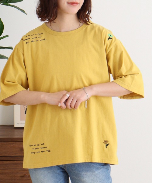 Emago（イマゴ）の「EMAGO くるくる刺繍Ｔ（Tシャツ/カットソー・レディース・ホワイト/イエロー/ブルー・FREE）」の17枚目の写真