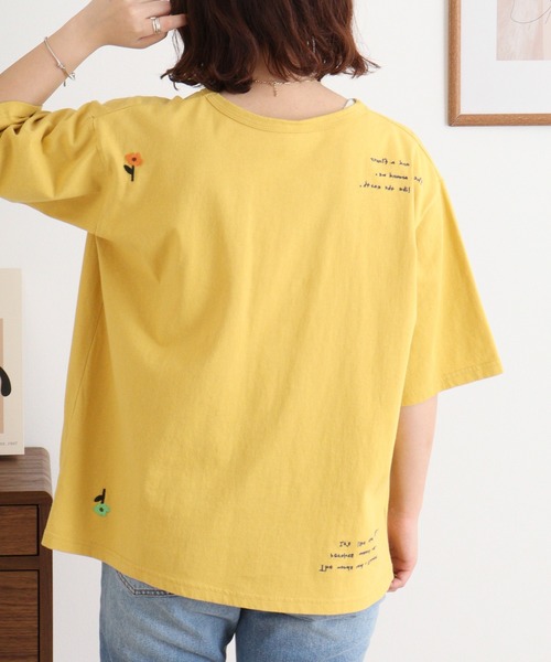 Emago（イマゴ）の「EMAGO くるくる刺繍Ｔ（Tシャツ/カットソー・レディース・ホワイト/イエロー/ブルー・FREE）」の18枚目の写真