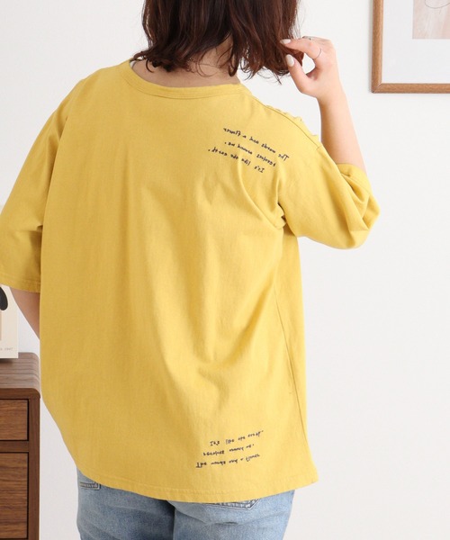 Emago（イマゴ）の「EMAGO くるくる刺繍Ｔ（Tシャツ/カットソー・レディース・ホワイト/イエロー/ブルー・FREE）」の19枚目の写真