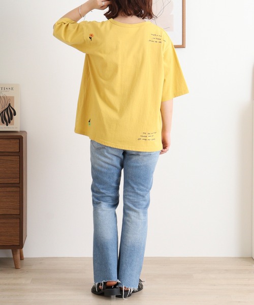Emago（イマゴ）の「EMAGO くるくる刺繍Ｔ（Tシャツ/カットソー・レディース・ホワイト/イエロー/ブルー・FREE）」の20枚目の写真