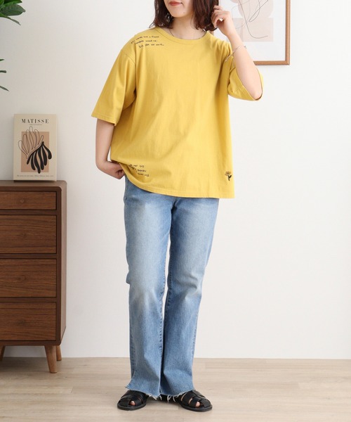 Emago（イマゴ）の「EMAGO くるくる刺繍Ｔ（Tシャツ/カットソー・レディース・ホワイト/イエロー/ブルー・FREE）」の21枚目の写真