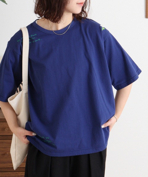 Emago（イマゴ）の「EMAGO くるくる刺繍Ｔ（Tシャツ/カットソー・レディース・ホワイト/イエロー/ブルー・FREE）」の11枚目の写真