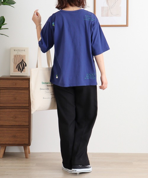 Emago（イマゴ）の「EMAGO くるくる刺繍Ｔ（Tシャツ/カットソー・レディース・ホワイト/イエロー/ブルー・FREE）」の14枚目の写真