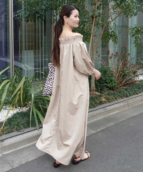 オフショルダー★タフタ★ワンピース★ MARCHESA NOTTE WEB限定】オフショルタフタワンピース